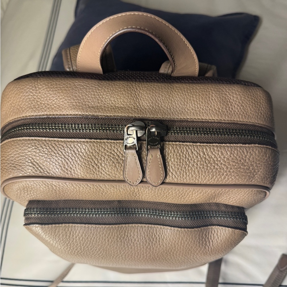 Leather Coach Gotham Backpack in Tan/Stone Color - Picture 15 of 16